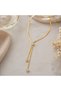 Valessia Heart Stone Detailed Snake Chain Women's Necklace 316L Stainless Steel - 2