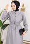 Bade Gathered Dress Gray - 3