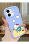 Infinix Smart 9 Compatible Case Camera Protector Blue Silicone Couple Phone Case Kitty Pattern