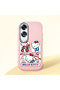 Oppo A60 Compatible Case Camera Protector Pink Silicone Couple Phone Case with Kitty Pattern