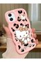 Samsung Galaxy A05 Compatible Case Camera Protector Pink Silicone Couple Phone Case Kitty Pattern