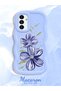Samsung Galaxy A04S Compatible Case Camera Protector Blue Silicone Couple Phone Case Floral Pattern - 2