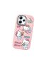 Redmi 12 Compatible Case Camera Protector Pink Silicone Couple Phone Case with Kitty Pattern - 3