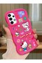 Samsung Galaxy A73 Compatible Case Camera Protector Red Silicone Couple Phone Case Kitty Pattern