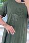 Sleeves with Mesh Detail Washed Cotton Fabric Dress 6Y335 - 5