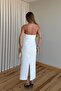 White Design Collar Slit Long Dress - 8581 - 7