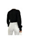 Openwork Knit Crop Sweater Free Size – Chic & Cozy, Black - 3