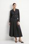 Black Buttoned Jacket Skirt Set 4674A - 3