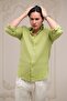 Regular Fit Hidden Button Collar 100% Linen Raw Linen Shirt - 3