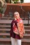 Petra Brush Paint Pattern Shawl - Beige Orange