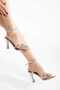 Silver Women's Heeled Shoes with Ankle Buckle - 3