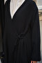 Women's Double Pocketed Muslin Long Kimono with Internal and External Button Fastening, Black - 5