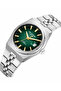 London Men's Silver Metal Cord Green Dial Calendar Wristwatch - 2
