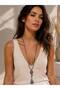 Women's Wooden Tip Tassel Detailed Bohemian Necklace - 2