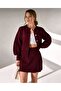 Gold Buttoned Balloon Sleeve Cardigan Skirt Elasticized Tricot Set