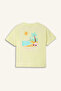 100% Cotton Relax Fit Palm Combed Cotton Short Sleeve Light Green T-Shirt Baby Girl H8229A526Sm
