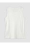 Two Mt Shop Quality Oval Collar Staple Detailed Women's Tank Top - 6