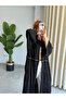 Premium Eyelet Detailed Seersucker Linen Bohemian Long Hijab Kimono - 5