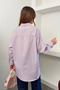 Women's Striped Oversize Shirt Long Sleeve Buttoned Loose Basic Casual Office Shirt - 6