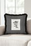 Elegant Fringed Pillowcase with Plaid Floral Motif - Botanical Country Ecru Black Tassel Throw Pillow Cover