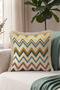 Zigzag Geometric Motif Fringed Pillowcase-Chic Bohemian Modern Petrol Mink Tassel Throw Pillow Cover - 6