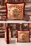 Exotic Safari Giraffe Fringed Pillowcase - Tropical Bohemian Salmon Brown Burgundy Tassel Throw Pillow Cover - 2