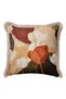 Abstract Floral Fringe Pillowcase - Artistic Floral Bohemian Beige Orange Cream Tassel Throw Pillow Cover - 5