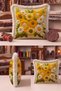 Floral Daisy Sunflower Fringed Pillowcase-Botanical Bohemian Yellow Cream Mink Tassel Throw Pillow Cover
