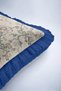 Floral Classic Fringed Pillowcase - Shölen Bahar Country Cream Blue Navy Blue Tasseled Throw Pillow Cover - 8