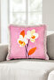 Elegant Orchid Floral Pattern Fringed Pillowcase - Botanika Bohemian Ecru Cream Tassel Throw Pillow Cover - 6