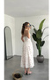 Women's White Cherry Patterned Backless Halter Neck Midi Dress Summer Viscose Dress - 5