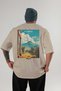 Pompei Italy Beige Oversize Country City Back Printed Unisex T-Shirt 100% Cotton Premium - 2