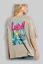 London England 3 Beige Oversize Country City Back Printed Unisex T-Shirt 100% Cotton Premium - 3