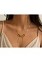 Bow Detailed Gold Steel Italian Chain Women's Necklace - 3