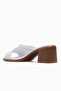 Women's Leather Heeled Daily Slippers 26Y D26Yt-6065 White - 3