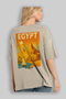 Giza Pyramids Beige Oversize Country City Back Printed Unisex T-Shirt 100% Cotton Premium - 3