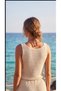 Women's Strappy Square Neck Knitwear Pareo with Waist Tie - 3