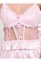 Pink Pack Of 3 - Satin Lace Cami, Robe And Pyjama Set - 4