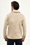 Straight Slim Fit Shirt Collar Zippered Punto Stitched Men's Coat Beige - 39659.26Y - 4