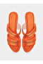 Orange Double Strap Platform Mules - 5