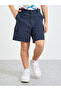 Boys Navy Blue Cotton Regular Fit Cargo Shorts