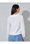 White Textured Peter Pan Collar Shirt - 5