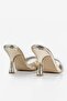 Women's Gold Patterned Pointed Toe Heeled Sandals - 5