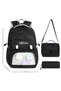 Transparent Luxury Primary-Secondary School Twill 3-Piece Set Bag with Toys, Thermal Lunch Bag and Pen Holder - 3