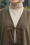 Double Lace Long Kimono 262353 - Khaki - 3