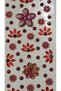 Licensed Three-Dimensional Red Flower Series Stone Sticker Adhesive Hair, Face, Nail, Makeup Sticker Holographic Sticker Red