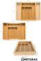 Nht Shop Kitchen Bamboo Adjustable Drawer Cutlery Holder with Adjustable Size 5-7 Compartments 818517 - 3