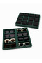 Filok Coated Glasses and Watch Drawer Tray Set Green