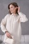 Women's Floral and Stone Embroidered Linen Shirt Set - 5