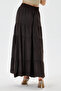 Brown Italian Elastic Waist Long Viscose Skirt Size 38 - 42 - 5